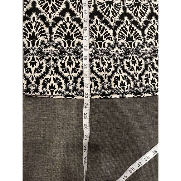 Chicos Black White Damask Print Elastic Waist Skirt Size M - Picture 8 of 9